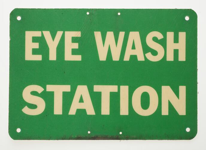 Sign - Eye Wash Station, Kodak Factory, Coburg, 1961-2005