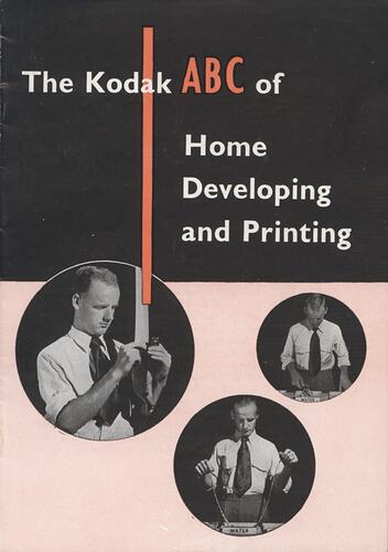 Cover page with images of man developing film.