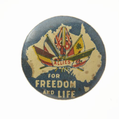 Badge - 'Allies For Freedom And Life', World War I, 1914-1917
