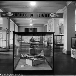 Glass Negative - Jubilee of Flight Exhibition, Palmer Hall, Museum of Applied Science (Science Museum), Melbourne, 1953