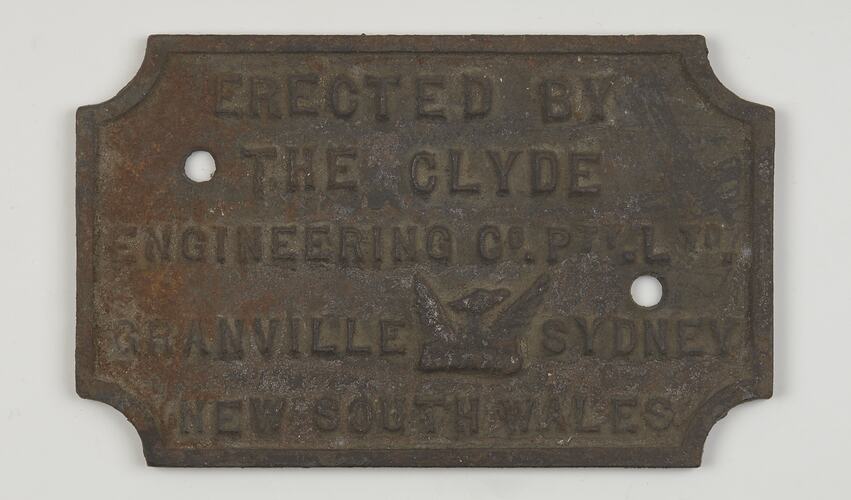 Locomotive Plate - Clyde Engineering Co.