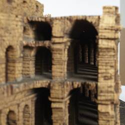Model of Colosseum made of cork. Detail.