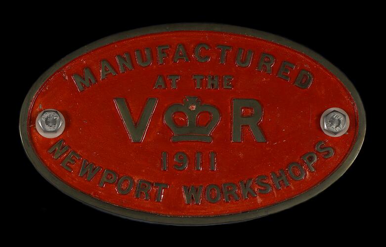 Locomotive Builders Plate - Victorian Railways, Newport Workshops, Victoria, 1911