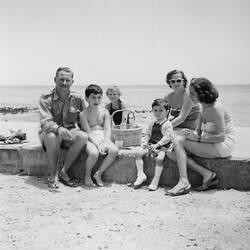 Digital Photograph - Margit, Zoltan, Stephen & Peter Schmideg With Local Family, Capetown, 1956-57