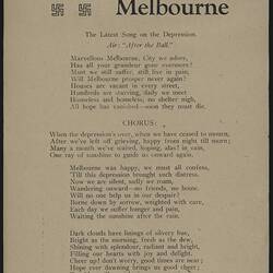 Street Ballad - Marvellous Melbourne, 1890s