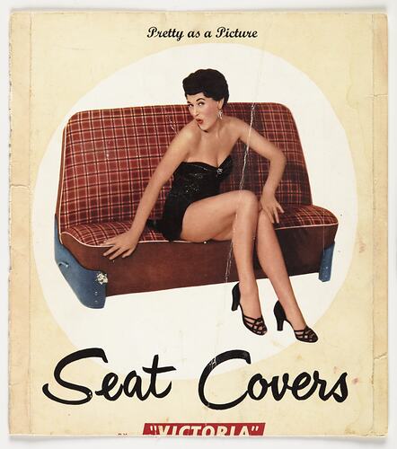 Advertising Packaging - "Victoria" Seat Covers, Bernice Kopple, 1950s, Obverse