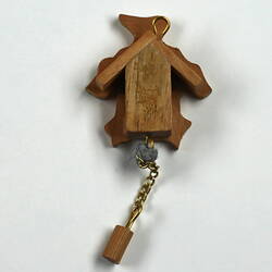 Back of a cuckoo clock.