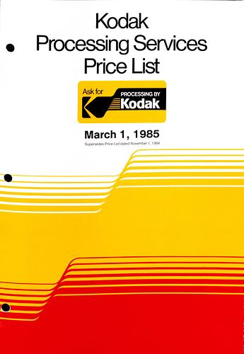 Cover page with white, yellow and red background and text.