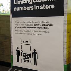 Digital Photograph - Sign - Limiting Customer Numbers In Store, Woolworths, Blackburn South, 18 May 2020