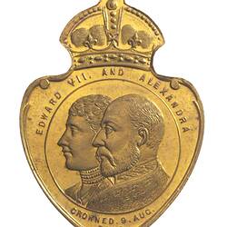 Medal - Coronation of King Edward VII & Queen Alexandra Commemorative, Gilt Proof Strike, Victoria, Australia, 1902