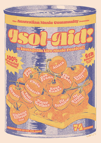 Isol-Aid Online Music Festival, Edition 4, Designed by Sebastian White, 11-12 April 2020