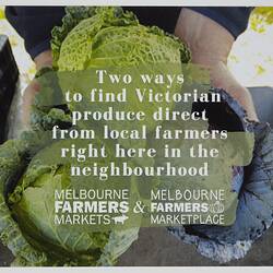 Postcard - Online Shopping, 'Two Ways To Find Victorian Produce Direct From Local Farmers Right Here In The Neighbourhood', Melbourne Farmers Markets, 2020
