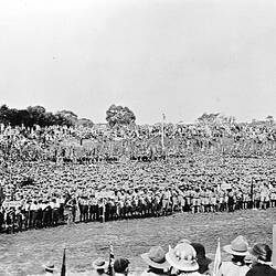 Negative - Group of Scouts at the World Scout Jamboree, Frankston, Victoria, 1935