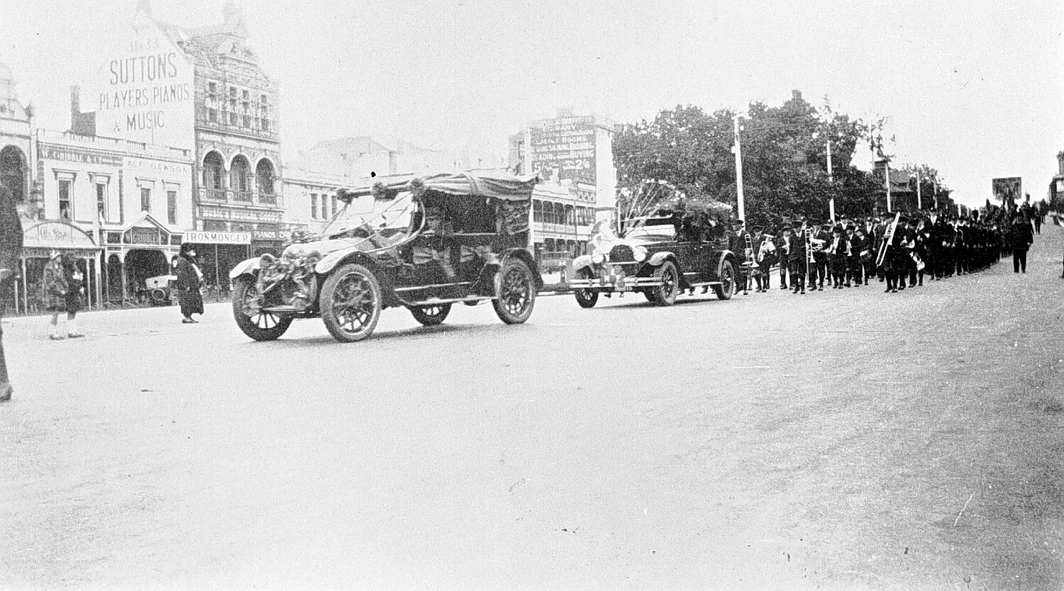 Negative - Two Decorated Cars in Labour Day Procession, Ballarat ...