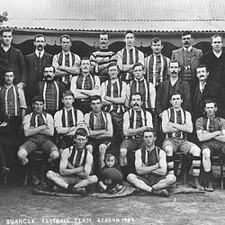 Negative - Team Portrait of Buangor Football Team, Buangor, Victoria, 1900