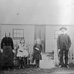 Negative - Family in Front of Home, Linton District (?), Victoria, circa 1890