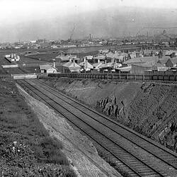 Negative - View of Railway Cutting, Northcote, Victoria, 1892