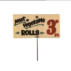 Retail Sign - Meat and Vegetable Rolls, Old Lolly Shop, Carlton North, circa 1955-66