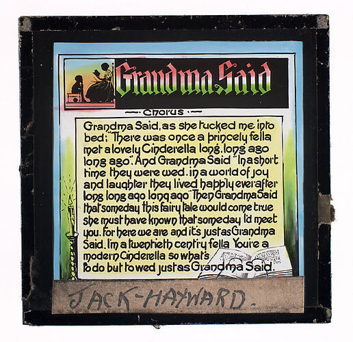 Lantern Slide - 'Grandma Said'