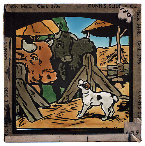 Lantern Slide - Universal Opportunity League, Farmyard Scene