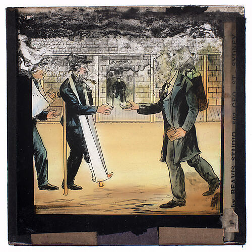 Lantern Slide - Universal Opportunity League, Two Wounded Men