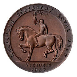 Medal - Melbourne Centenary Royal Show Presentation, Royal Melbourne Show, Victoria, Australia, 1934