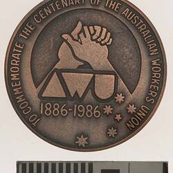 Medal - Centenary of Australian Workers Union, Australia, 1986