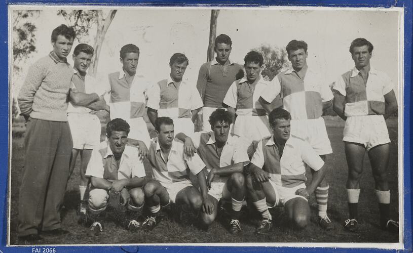 Male soccer team.