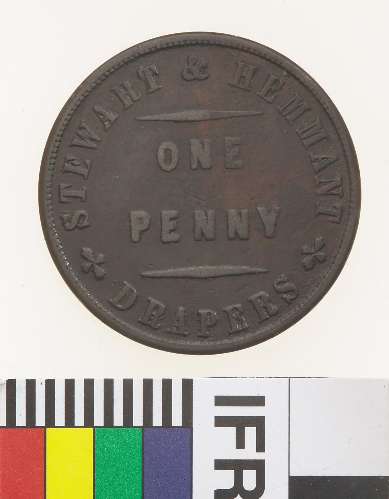 1 Penny Stewart & Hemmant Drapers Brisbane & Rockhampton Token C.1863  Australia #58440 - Monty's