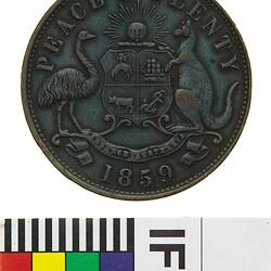 Token - 1 Penny, 'Peace & Plenty', Victoria, Australia, 1859