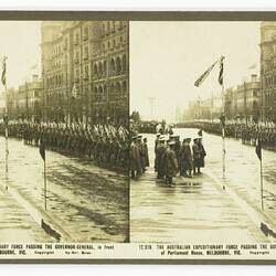 Rose Stereograph - 'The Australian Expeditionary Force Passing the Governor-General'