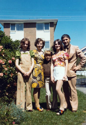 Digital Photograph - Family in New Clothes from Italy, Elwood, 1973