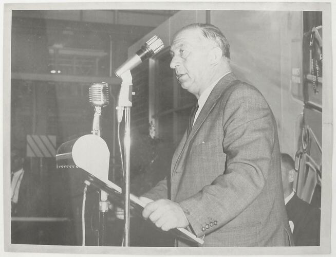 Photograph - Studio Proof of Premier Bolte Speaking at the Official Opening of the Sunshine Foundry, 16 Nov 1967