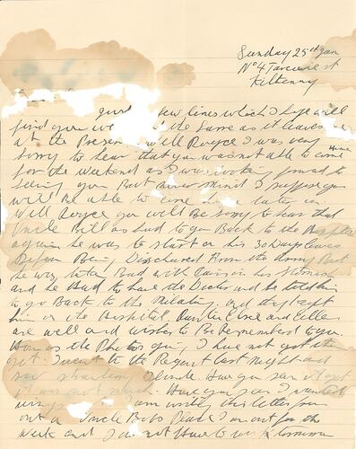Page - Letter, Father to Aircraftman Royce Phillips, Personal, 25 Jan 1942