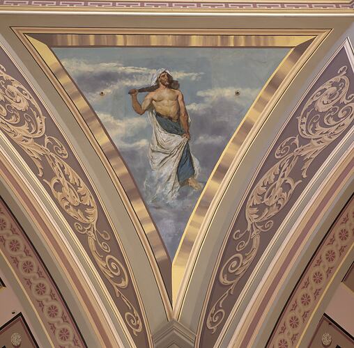 Pendentive figure, Hercules. Detail of Interior Following Restoration, Royal Exhibition Building, Melbourne, Victoria, 2001