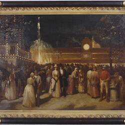 Framed painting by William Powell Frith entitled Evening at International Exhibition, Carlton Buildings, Melbourne, 1888
