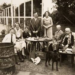 Family Christmas in Backyard, by Tennis Court, Armadale, circa 1939