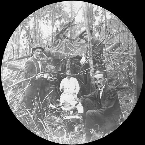 Lantern Slide - Field Trip, Ferntree Gully, Victoria, 1914 [BA 1559]
