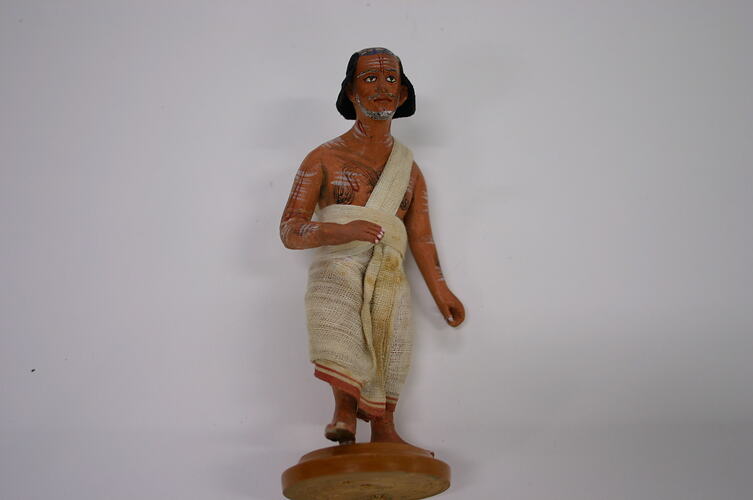 Indian Figure - Man With Body Art, Clay