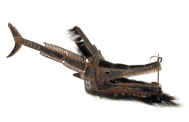 Turtle-shell mask (Crocodile head), Torres Strait, Australia. Made by unknown creator 1850-1885.