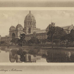 Postcard - Southern Facade, Exhibition Building, Rembrandt Series, Melbourne, circa 1910
