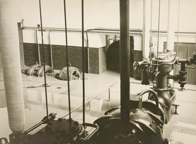 Photograph - Generators under Flood Water, Powerhouse, Kodak Factory, Abbotsford, 1934