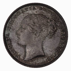 Coin - Shilling, Queen Victoria Great Britain, 1849 (Obverse)