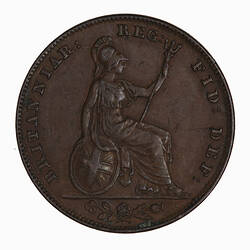 Coin - Farthing, Queen Victoria, Great Britain, 1840 (Reverse)