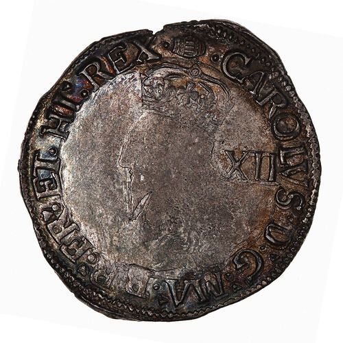 Coin - 1 Shilling, Charles I, Great Britain, 1636-1638 (Obverse)