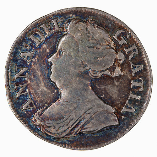 Coin - Threepence, Queen Anne, England, Great Britain, 1708 (Obverse)