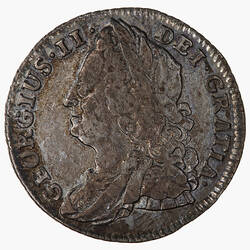 Coin - Sixpence, George II, Great Britain, 1743 (Obverse)