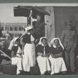 Digital Image - World War I, Group Portrait of Nurses & Soldiers, Egypt, 1915-1917