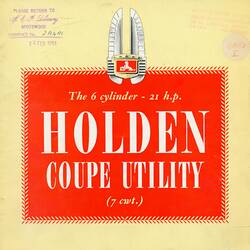 Publicity Brochure - General Motors-Holden's, Coupe Utility, 1951