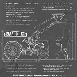 Descriptive Leaflet - Chamberlain Industries, Chieftain Loader, circa 1960
